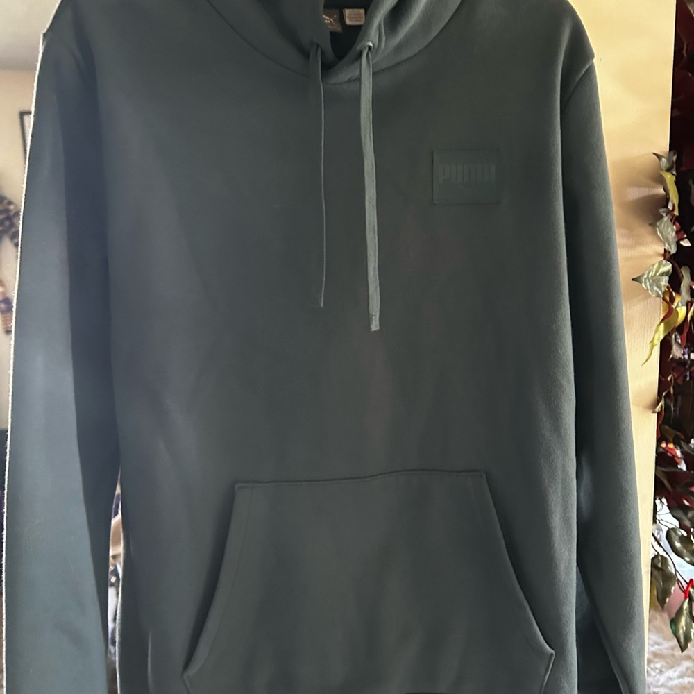Puma Men's Slate Blue Pullover Hoodie with Kangaroo Pocket